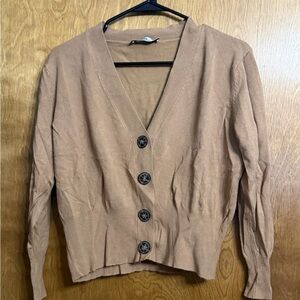Zara Women's Brown Button-Up Cardigan